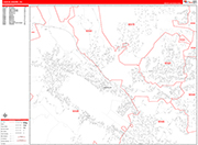 Lake Elsinore  Wall Map Red Line Style